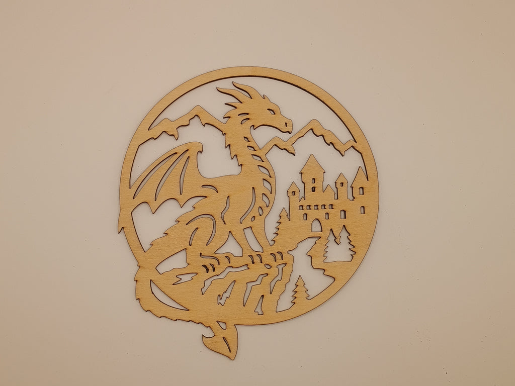 Dragon and Castle Window Silhouette